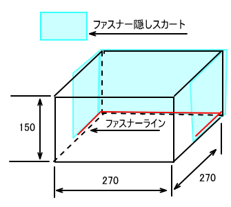 ファスナー隠しクッション